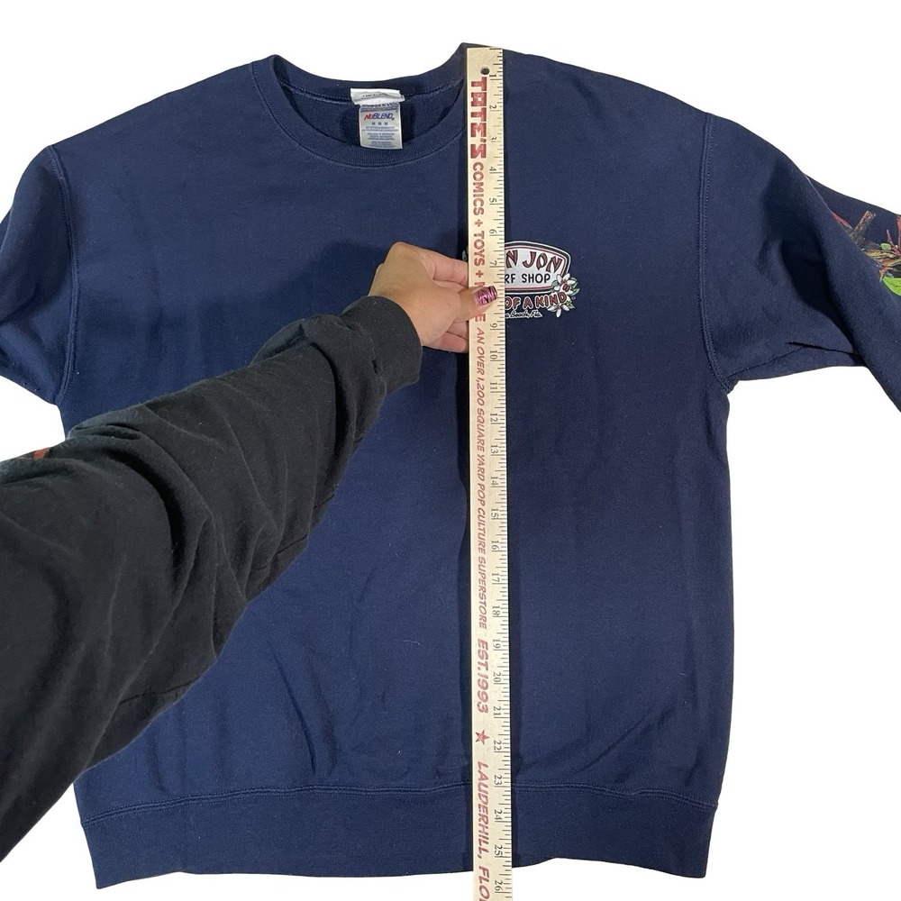 Ron Jon Surf Shop Crewneck Sweatshirt Mens M Floral Hawaiian Cocoa Beach Blue - Picture 6 of 9